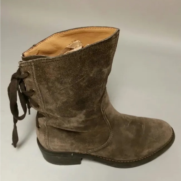 Women’s Nine West Brown Suede Mid Calf Booties Size 6.5 - Picture 4 of 6